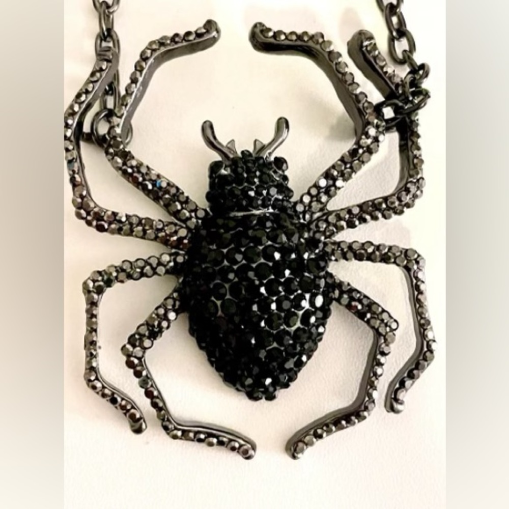 Piper K Rhinestone Encrusted Metal Pendant Necklace